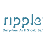 Logo featuring the word "ripple" in lowercase blue letters, with the slogan "Dairy-Free. As It Should Be." beneath it in smaller blue text, all on a white background.